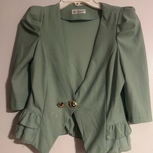 Sage Green Peplum Blazer